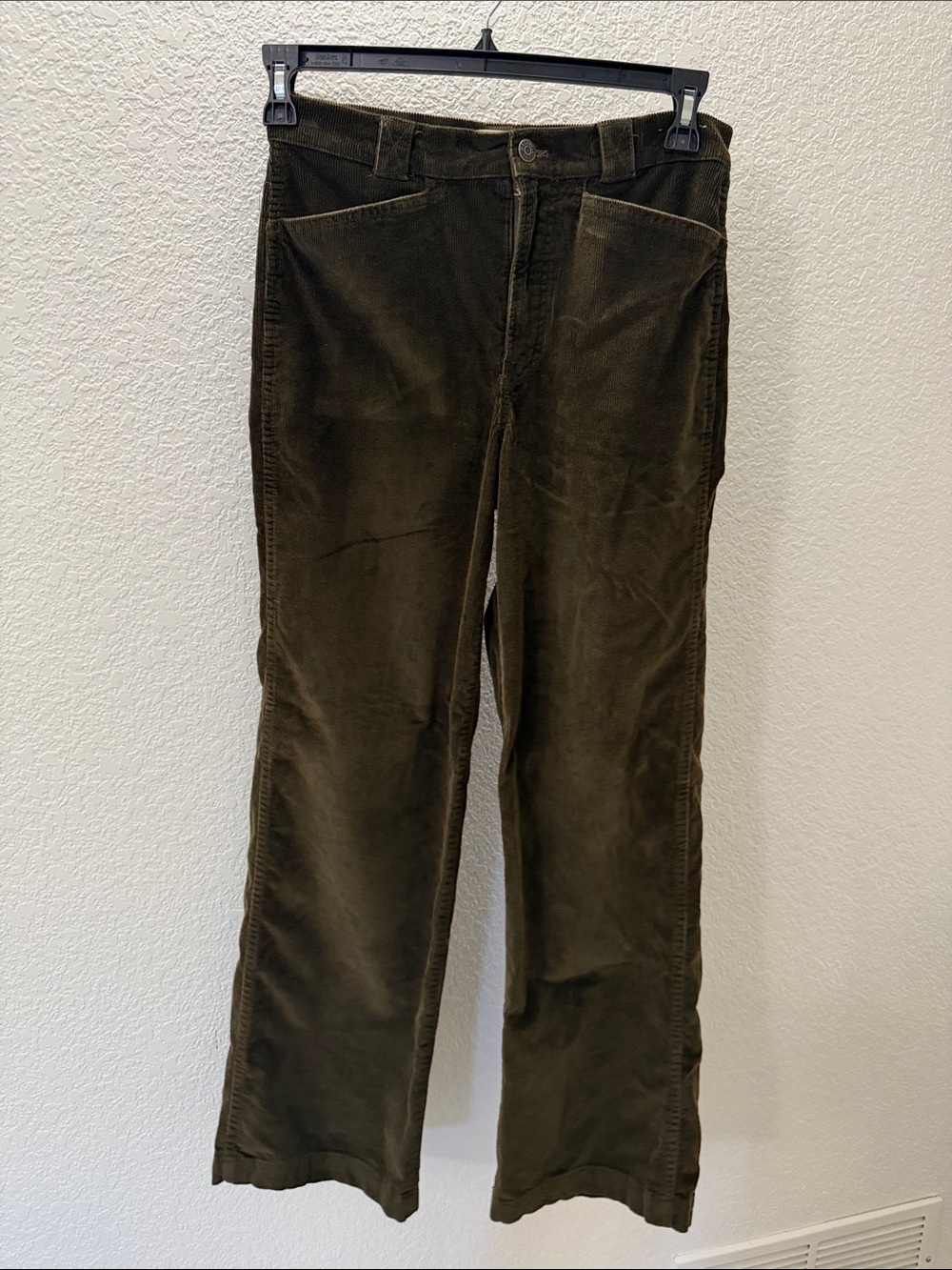 Madewell Emmett Wide Leg Corduroy Pants Olive Gr